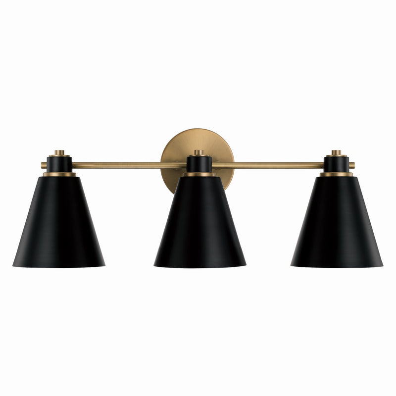 Capital Lighting 150131AB Bradley Three Light Vanity, Aged Brass and Black Alternate Image.jpg