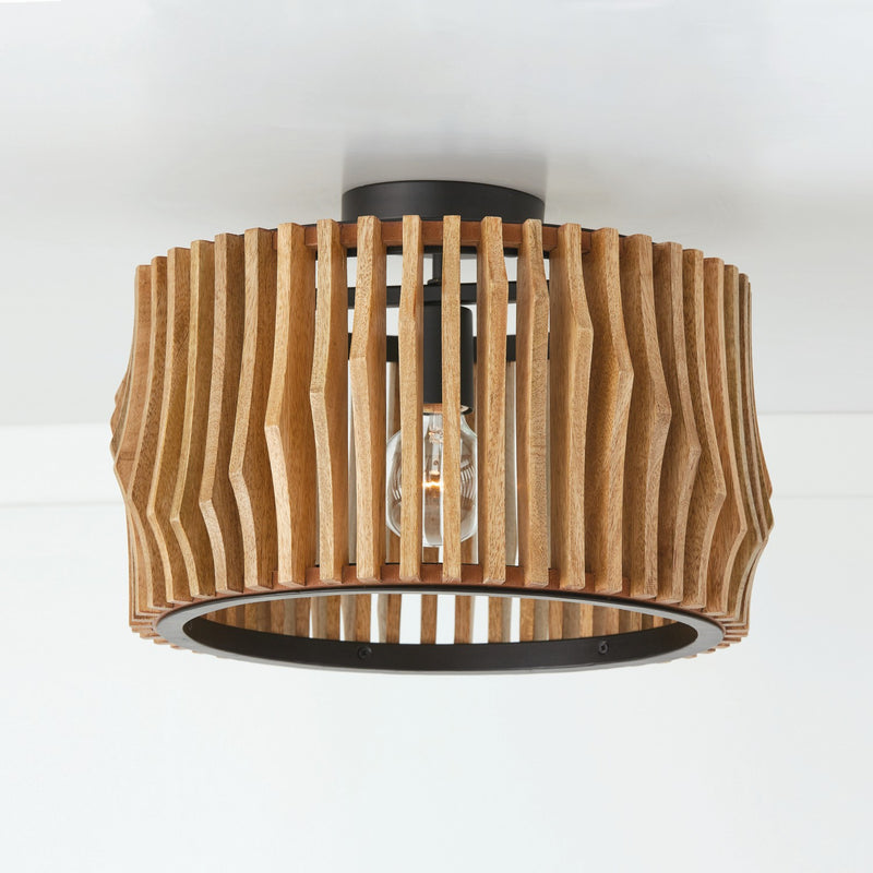 Capital Lighting 244632WK Archer One Light Semi-Flush Mount, Light Wood and Matte Black Alternate Image 2.jpg