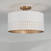 Capital Lighting 250231AW Dash Three Light Semi-Flush Mount, Aged Brass and White Alternate Image 2.jpg