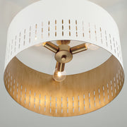 Capital Lighting 250231AW Dash Three Light Semi-Flush Mount, Aged Brass and White Alternate Image 3.jpg