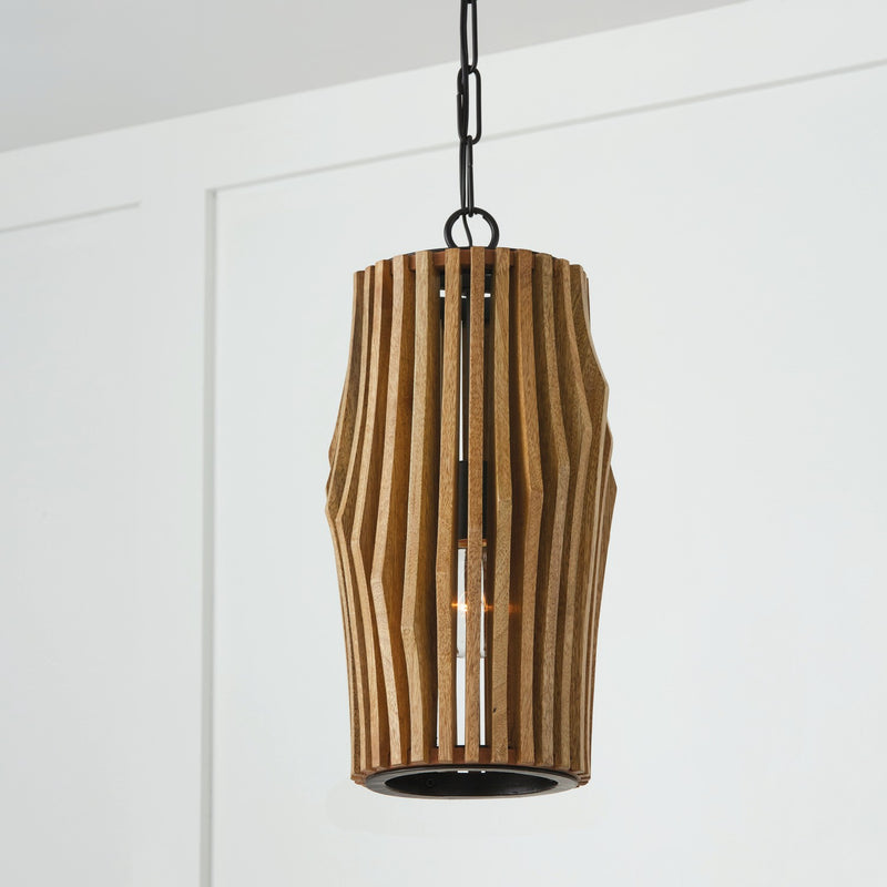 Capital Lighting 344613WK Archer One Light Pendant, Light Wood and Matte Black Alternate Image.jpg