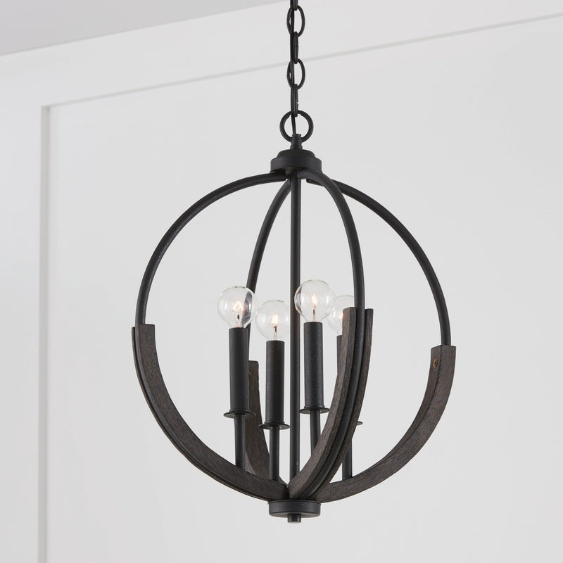 Capital Lighting 347642CK Clive Four Light Pendant, Carbon Grey and Black Iron Alternate Image 2.jpg