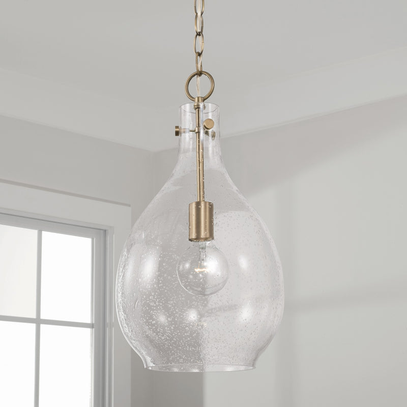 Capital Lighting 349011AD Brentwood One Light Pendant, Aged Brass Alternate Image.jpg