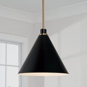 Capital Lighting 350112AB One Light Pendant, Aged Brass and Black (2)