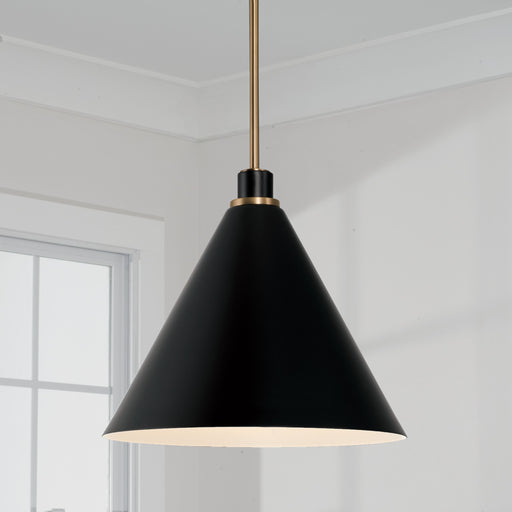 Capital Lighting 350112AB One Light Pendant, Aged Brass and Black (2)