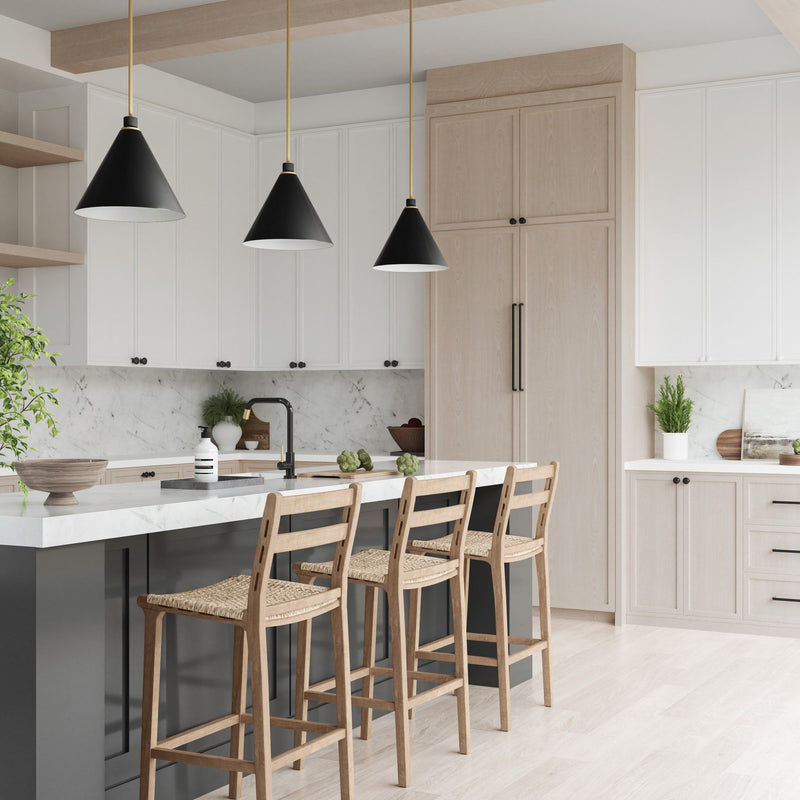 Capital Lighting 350112AB One Light Pendant, Aged Brass and Black (4)