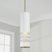 Capital Lighting 350211AW Dash One Light Pendant, Aged Brass and White Alternate Image.jpg
