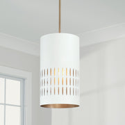 Capital Lighting 350212AW Dash One Light Pendant, Aged Brass and White Alternate Image.jpg