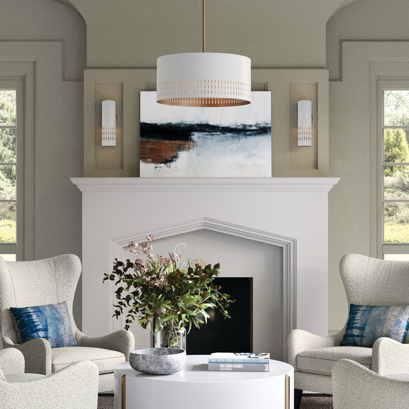 Capital Lighting 350233AW Dash Three Light Pendant, Aged Brass and White Alternate Image.jpg