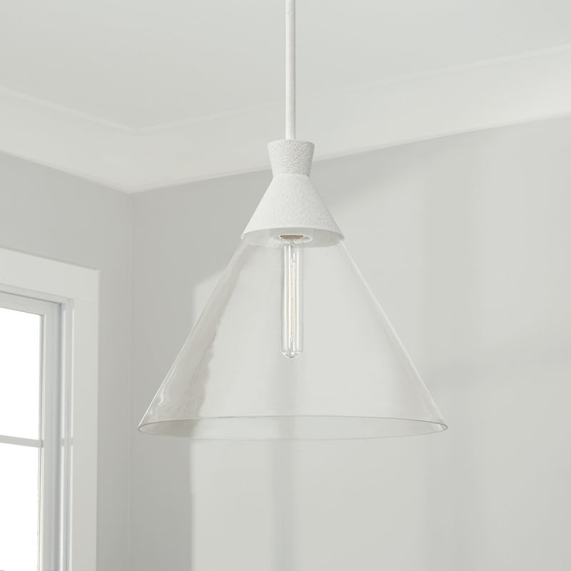 Capital Lighting 350311XW Paloma One Light Pendant, Textured White Alternate Image.jpg