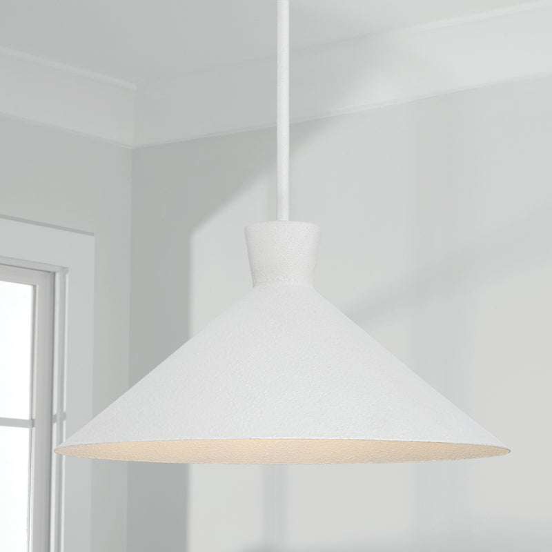 Capital Lighting 350312XW Paloma One Light Pendant, Textured White Alternate Image.jpg