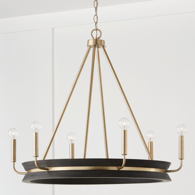 Capital Lighting 447361KR Finn Six Light Chandelier, Black Stain and Matte Brass Alternate Image 2.jpg