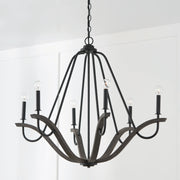 Capital Lighting 447661CK Clive Six Light Chandelier, Carbon Grey and Black Iron Alternate Image 2.jpg