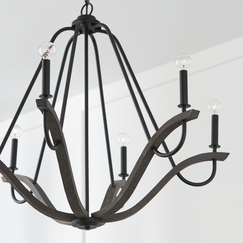 Capital Lighting 447661CK Clive Six Light Chandelier, Carbon Grey and Black Iron Alternate Image 3.jpg