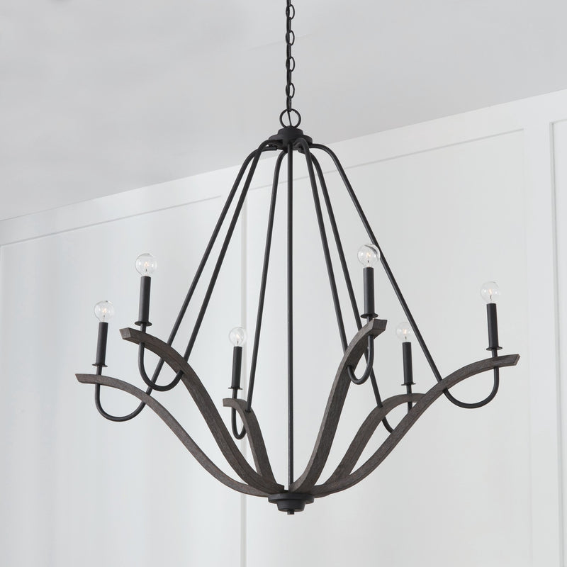 Capital Lighting 447662CK Clive Six Light Chandelier, Carbon Grey and Black Iron Alternate Image 2.jpg