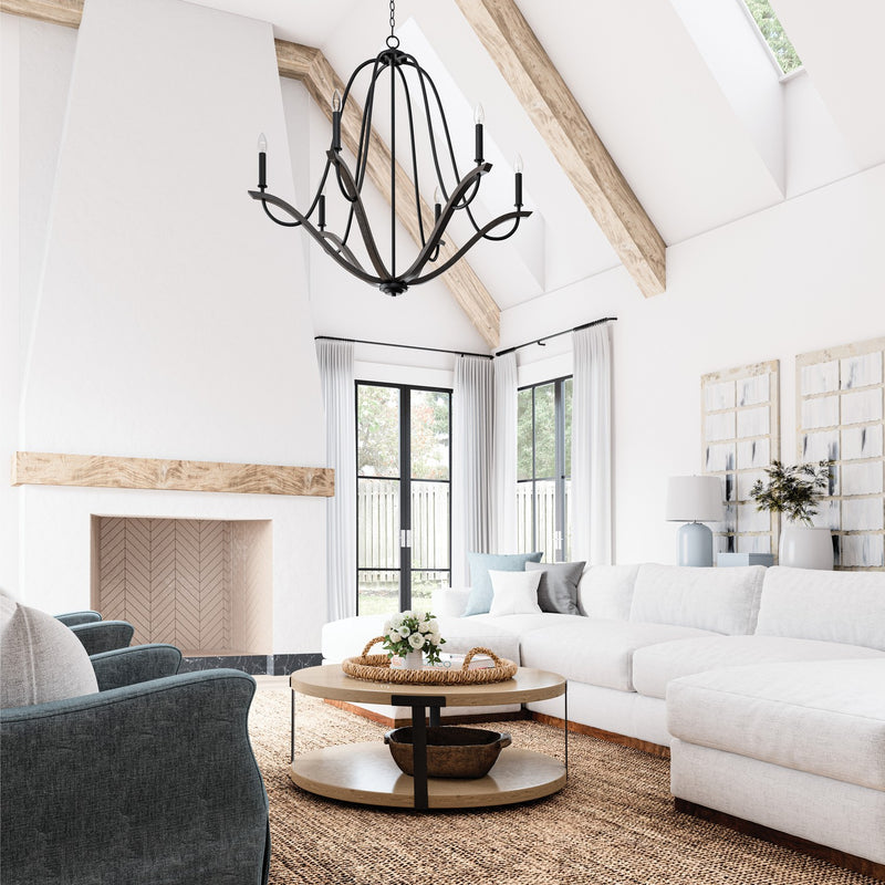 Capital Lighting 447662CK Clive Six Light Chandelier, Carbon Grey and Black Iron Alternate Image 4.jpg