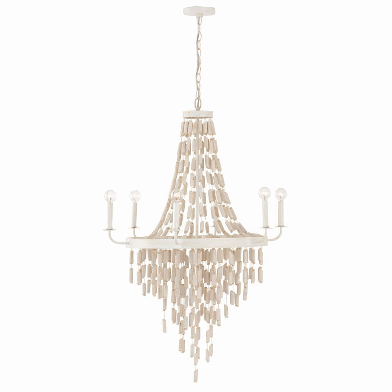 Capital Lighting 447761OW Carissa Six Light Chandelier, Organic White Alternate Image.jpg