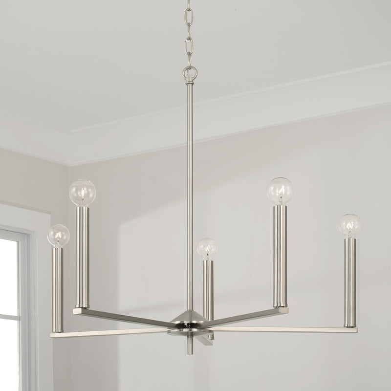 Capital Lighting 448651BN Portman Five Light Chandelier, Brushed Nickel Alternate Image 2.jpg