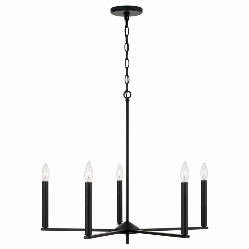 Capital Lighting 448651MB Portman Five Light Chandelier, Matte Black Alternate Image.jpg