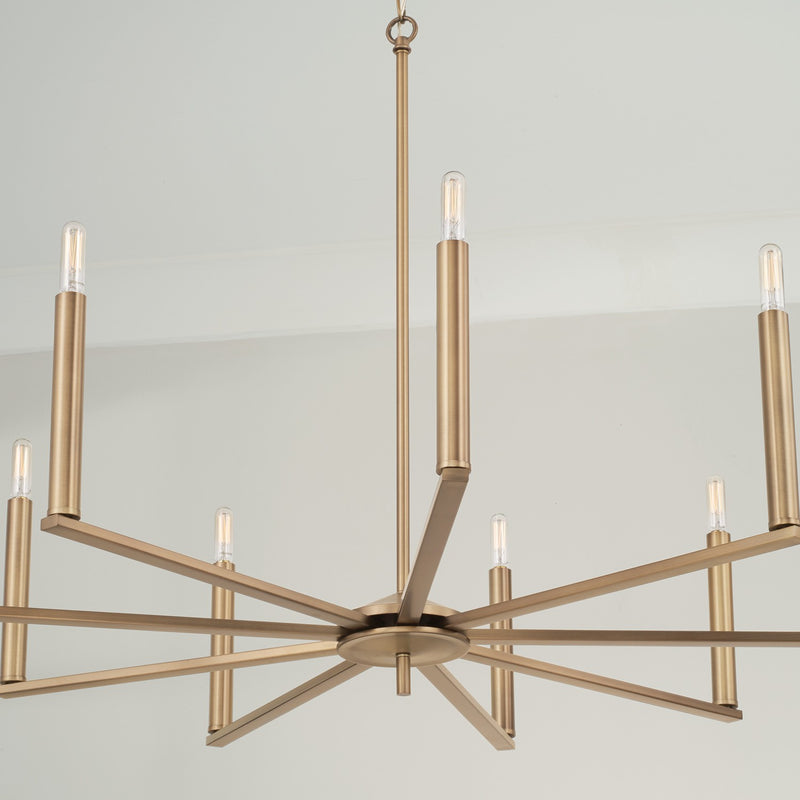 Capital Lighting 448691AD Portman Nine Light Chandelier, Aged Brass Alternate Image 2.jpg