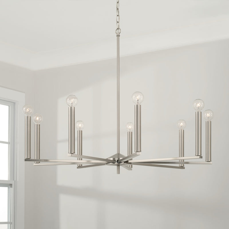 Capital Lighting 448691BN Portman Nine Light Chandelier, Brushed Nickel Alternate Image 2.jpg