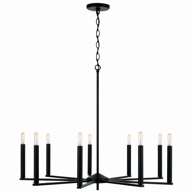 Capital Lighting 448691MB Portman Nine Light Chandelier, Matte Black Alternate Image.jpg