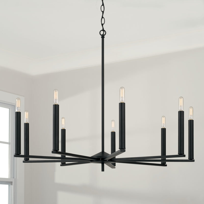 Capital Lighting 448691MB Portman Nine Light Chandelier, Matte Black Alternate Image 2.jpg