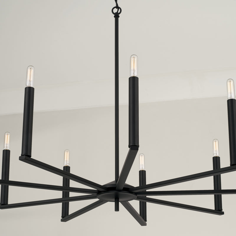 Capital Lighting 448691MB Portman Nine Light Chandelier, Matte Black Alternate Image 3.jpg