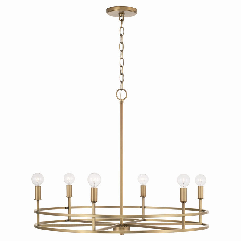 Capital Lighting 448761AD Fuller Six Light Chandelier, Aged Brass Alternate Image.jpg