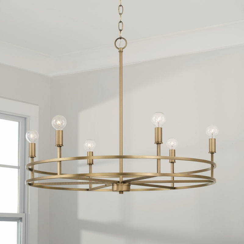 Capital Lighting 448761AD Fuller Six Light Chandelier, Aged Brass Alternate Image 2.jpg