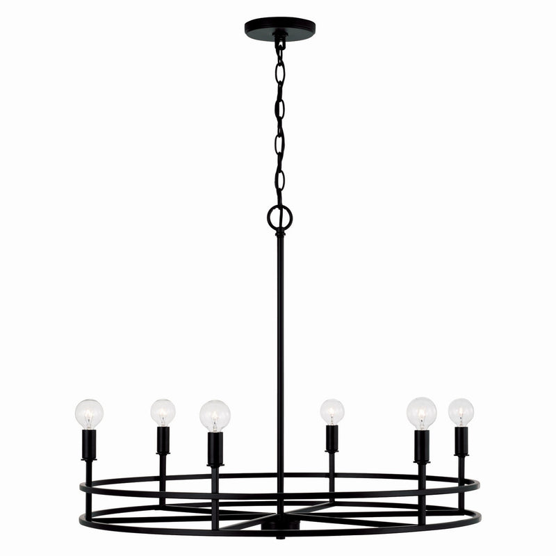 Capital Lighting 448761MB Fuller Six Light Chandelier, Matte Black Alternate Image.jpg