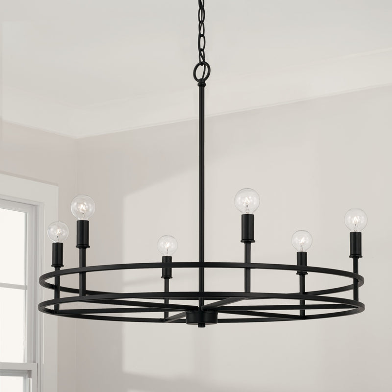 Capital Lighting 448761MB Fuller Six Light Chandelier, Matte Black Alternate Image 2.jpg