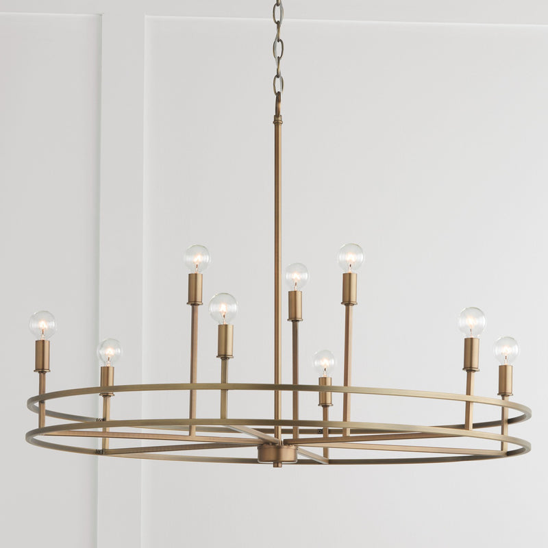 Capital Lighting 448791AD Fuller Nine Light Chandelier, Aged Brass Alternate Image 2.jpg
