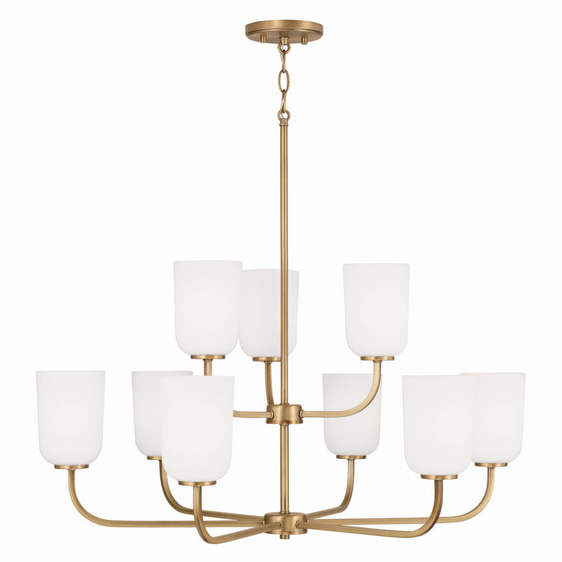 Capital Lighting 448891AD-542 Lawson Nine Light Chandelier, Aged Brass Alternate Image.jpg