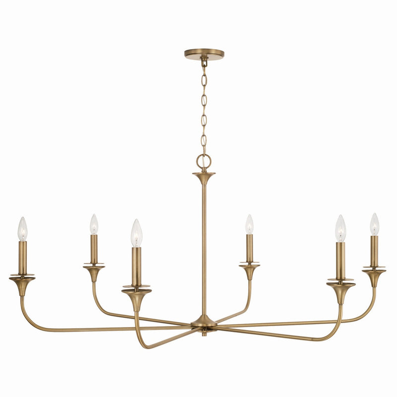 Capital Lighting 448961AD Presley Six Light Chandelier, Aged Brass Alternate Image.jpg