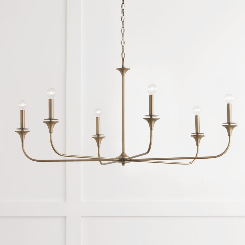 Capital Lighting 448961AD Presley Six Light Chandelier, Aged Brass Alternate Image 2.jpg