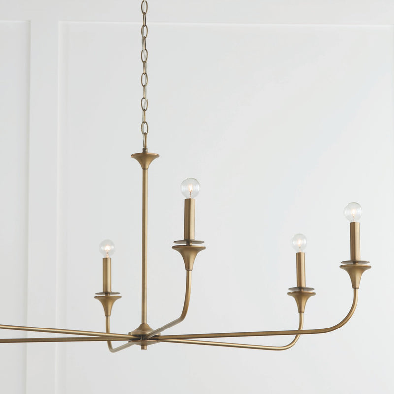 Capital Lighting 448961AD Presley Six Light Chandelier, Aged Brass Alternate Image 3.jpg