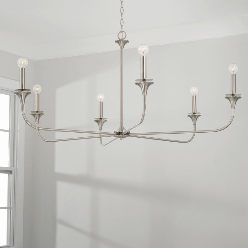Capital Lighting 448961BN Presley Six Light Chandelier, Brushed Nickel Alternate Image 2.jpg