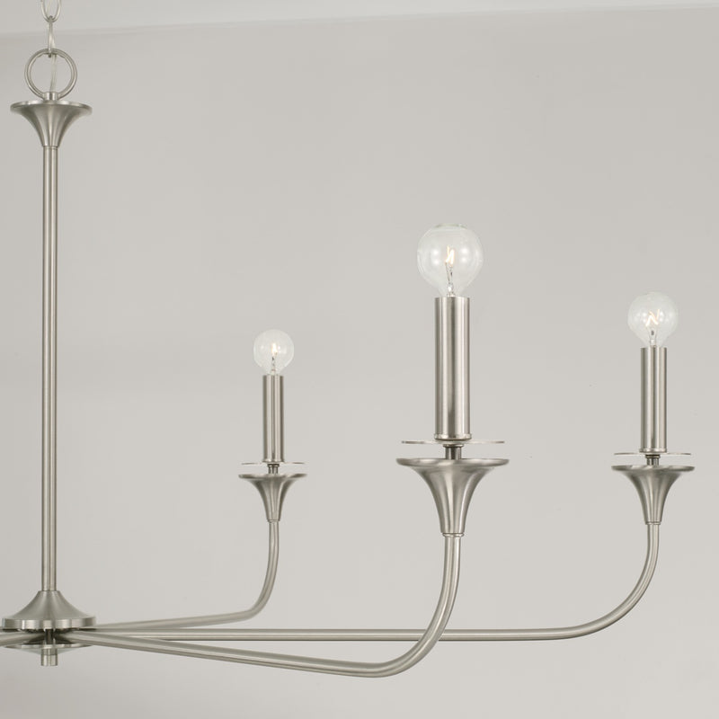 Capital Lighting 448961BN Presley Six Light Chandelier, Brushed Nickel Alternate Image 3.jpg