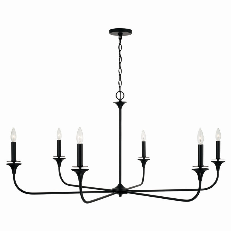 Capital Lighting 448961MB Presley Six Light Chandelier, Matte Black Alternate Image.jpg