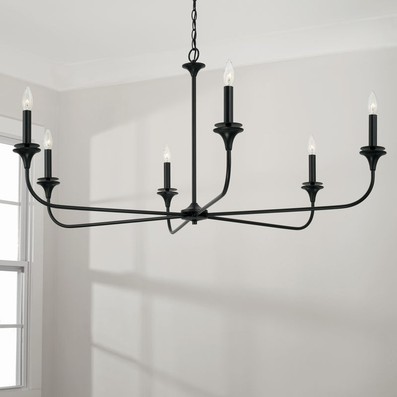 Capital Lighting 448961MB Presley Six Light Chandelier, Matte Black Alternate Image 2.jpg