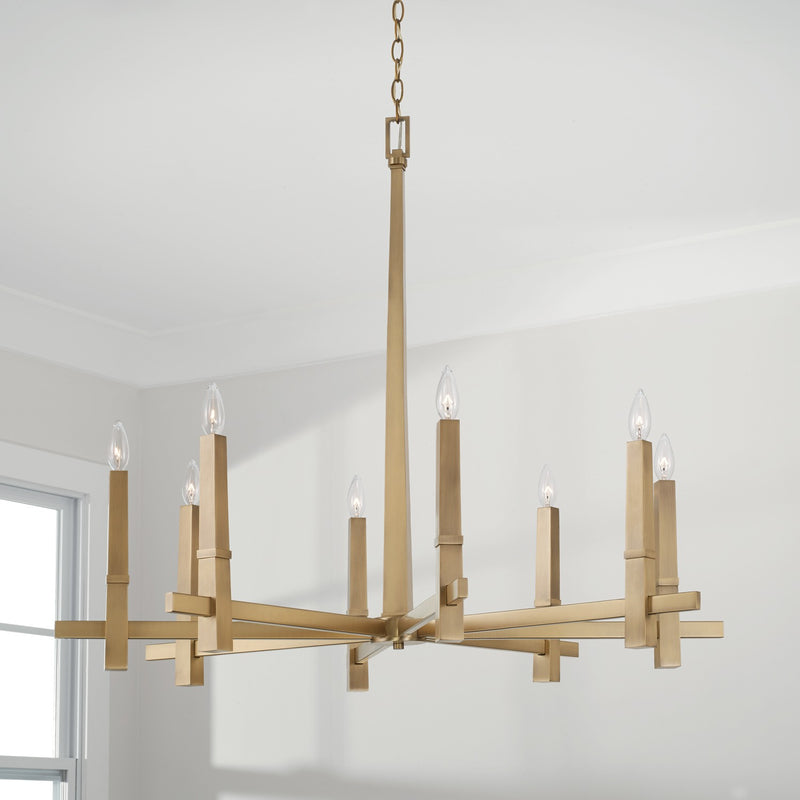 Capital Lighting 449681AD Blake Eight Light Chandelier, Aged Brass Alternate Image 2.jpg