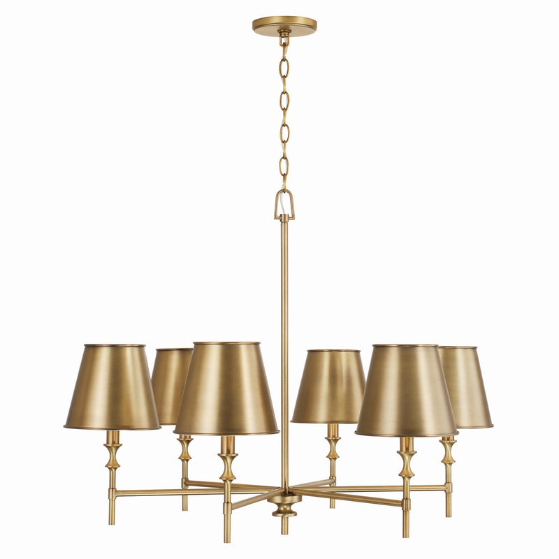 Capital Lighting 449761AD-707 Whitney Six Light Chandelier, Aged Brass Alternate Image.jpg