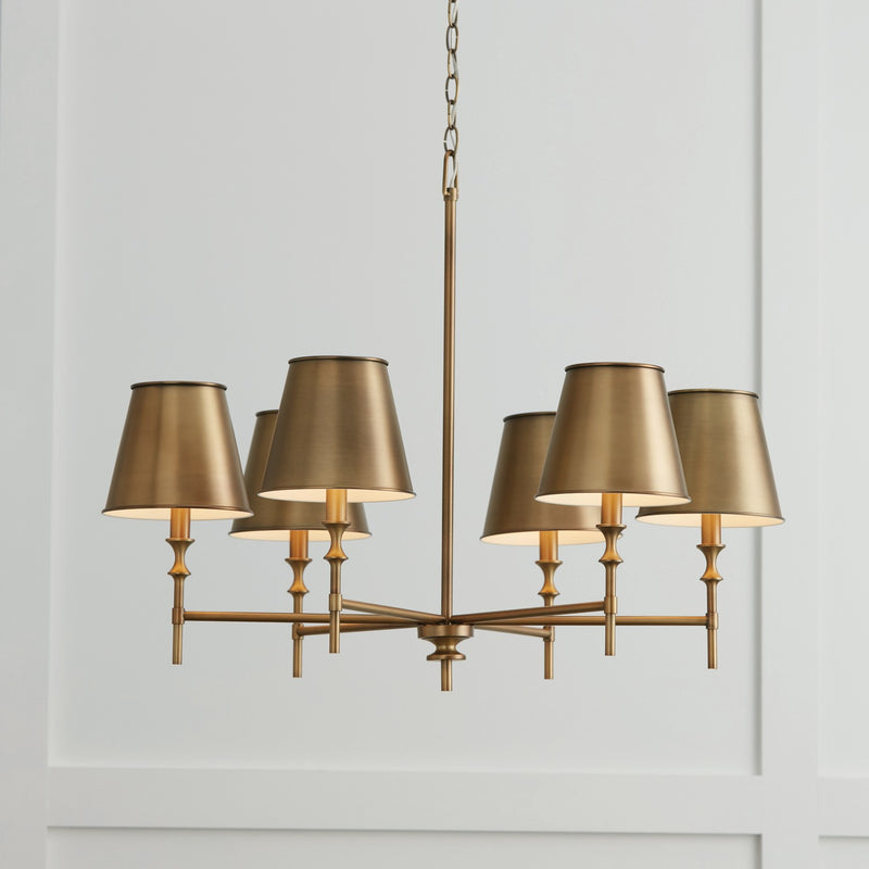 Capital Lighting 449761AD-707 Whitney Six Light Chandelier, Aged Brass Alternate Image 2.jpg