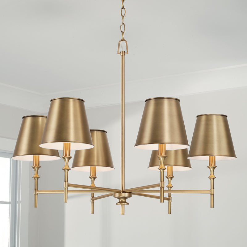 Capital Lighting 449761AD-707 Whitney Six Light Chandelier, Aged Brass Alternate Image 3.jpg