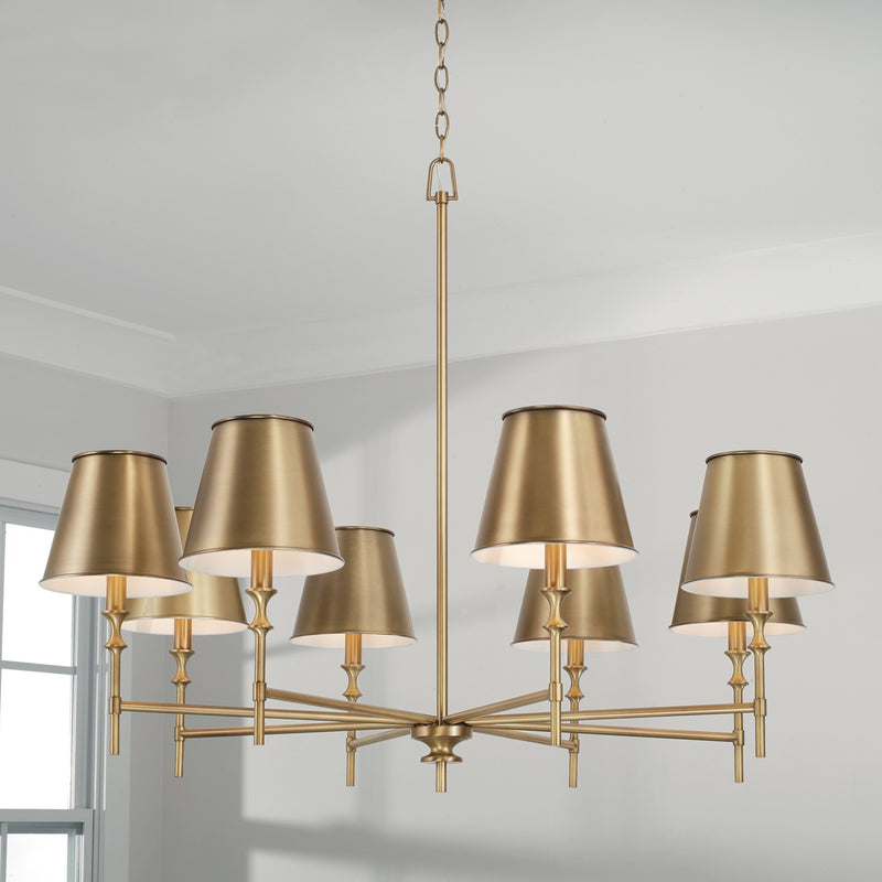 Capital Lighting 449781AD-707 Whitney Eight Light Chandelier, Aged Brass Alternate Image 2.jpg
