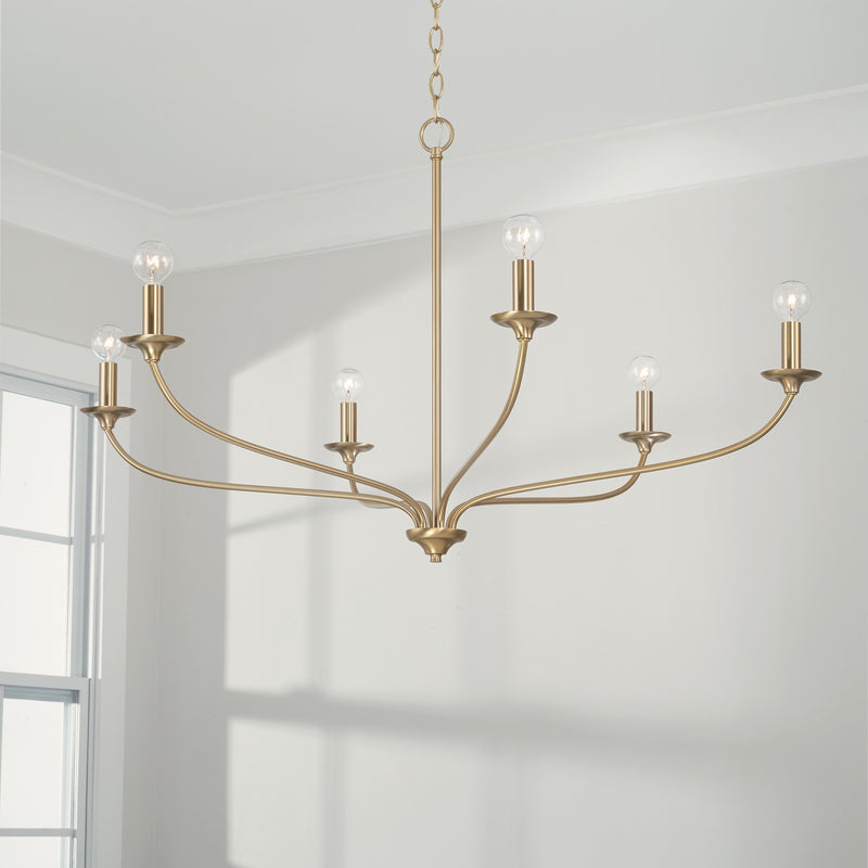 Capital Lighting 449961MA Dolan Six Light Chandelier, Matte Brass Alternate Image 2.jpg