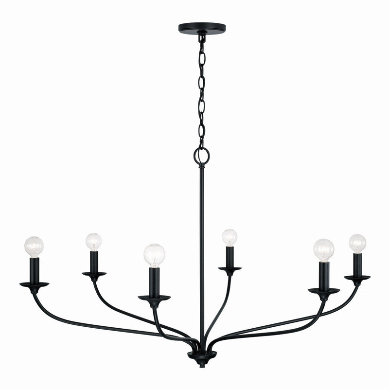 Capital Lighting 449961MB Dolan Six Light Chandelier, Matte Black Alternate Image.jpg