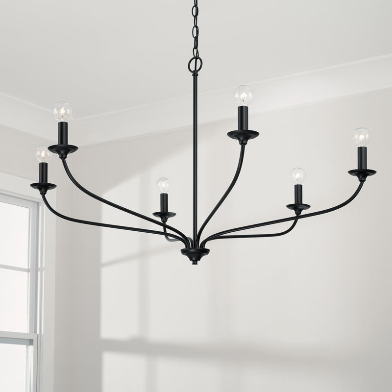 Capital Lighting 449961MB Dolan Six Light Chandelier, Matte Black Alternate Image 2.jpg