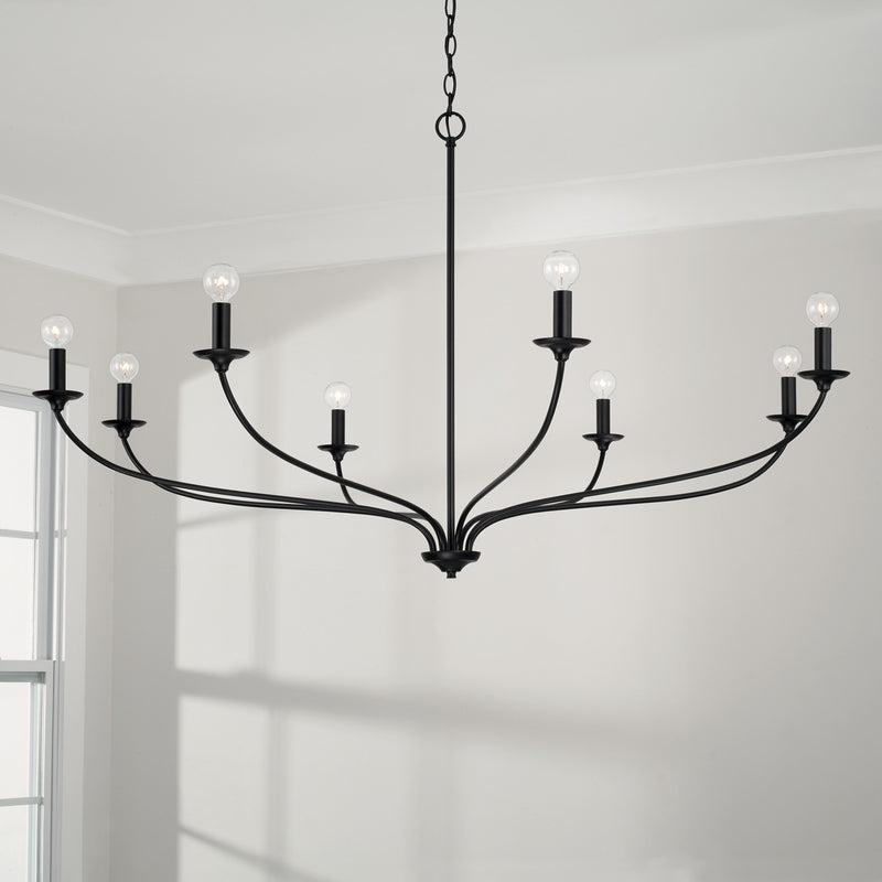 Capital Lighting 449981MB Dolan Eight Light Chandelier, Matte Black Alternate Image 2.jpg